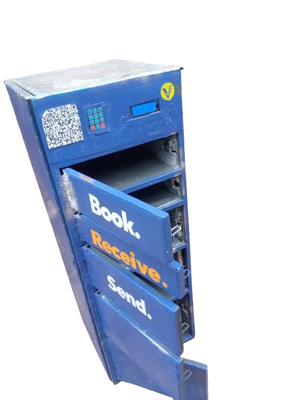 V-Box locker with compartment doors opening